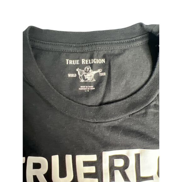 True Religion Women's Bloomed Slim Fit Short Sleeve Logo Flower Tee-Large - Picture 3 of 3